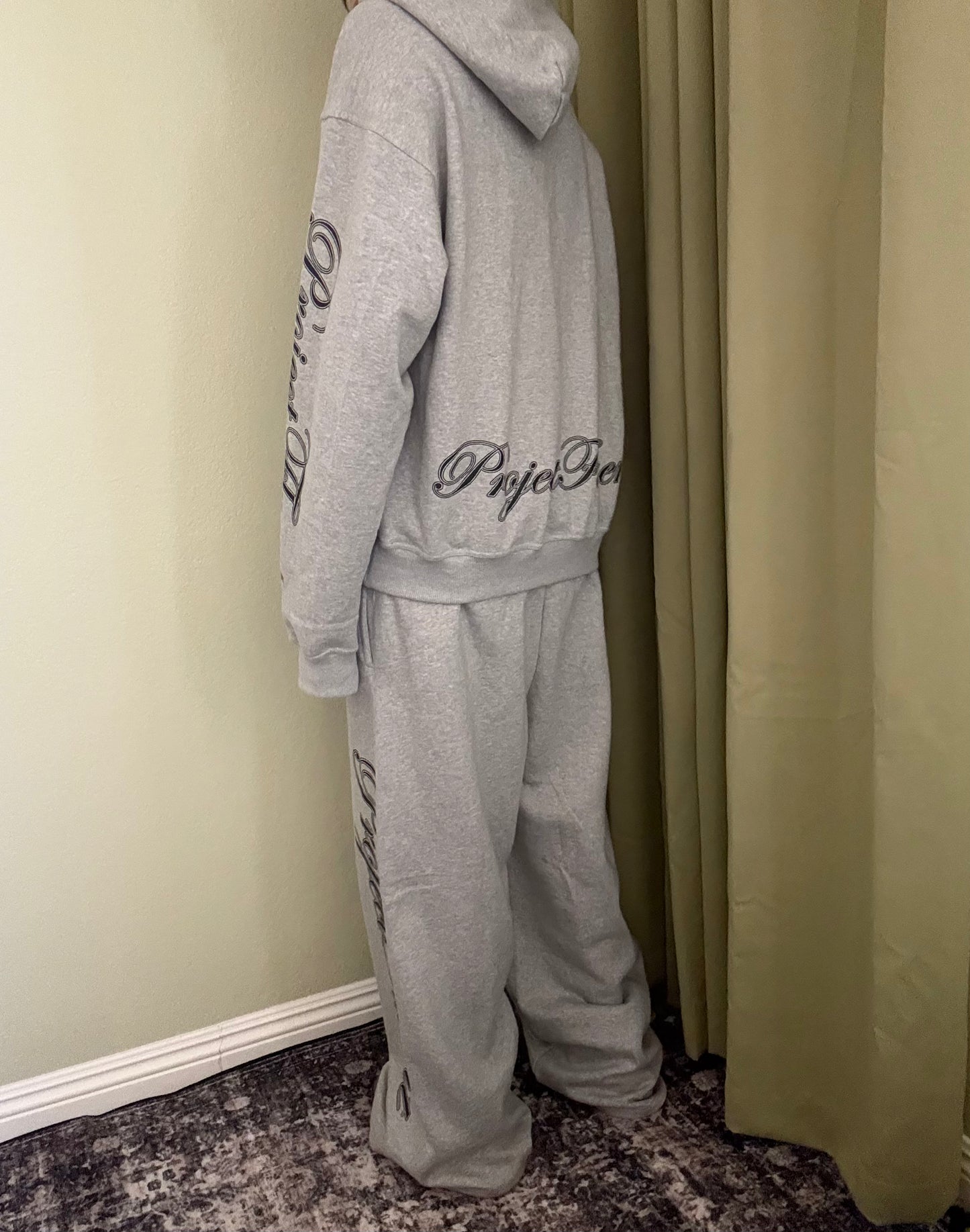 Cursive Hoodie Grey