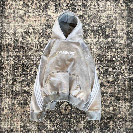 Grey Striped Hoodie