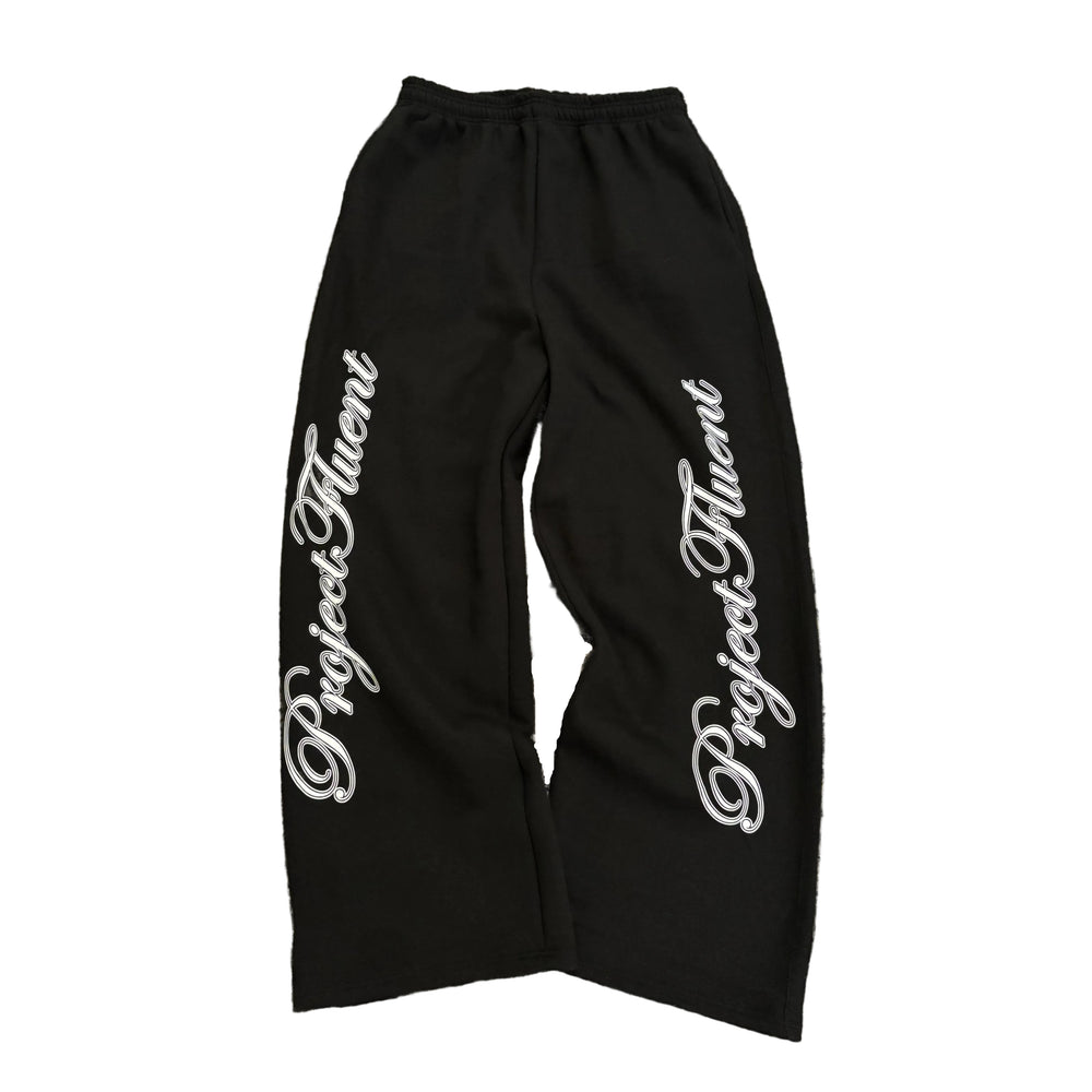 Cursive Sweatpants Black