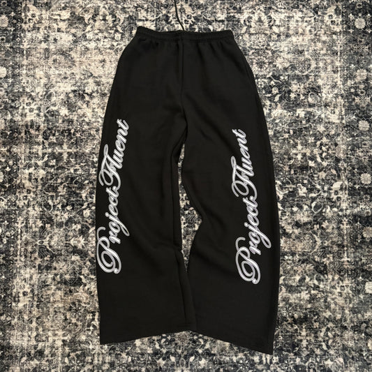 Cursive Sweatpants Black
