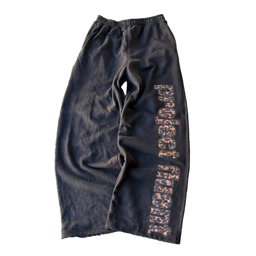 Leopard Sweatpants Black