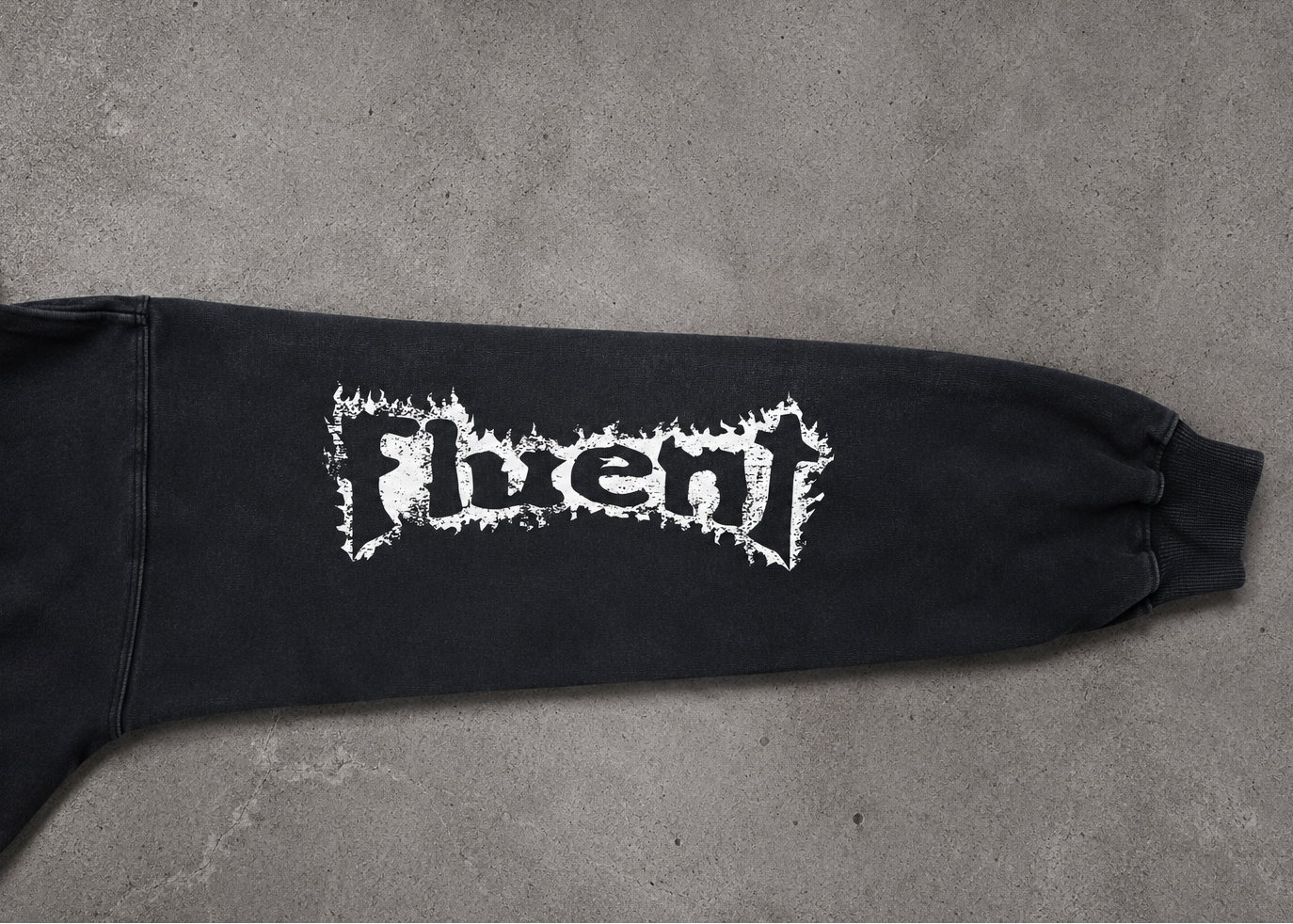 Distressed Hoodie Black