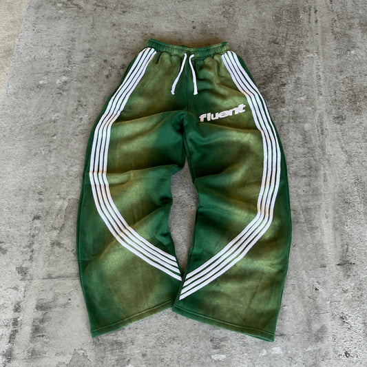 Green Striped Sweatpants