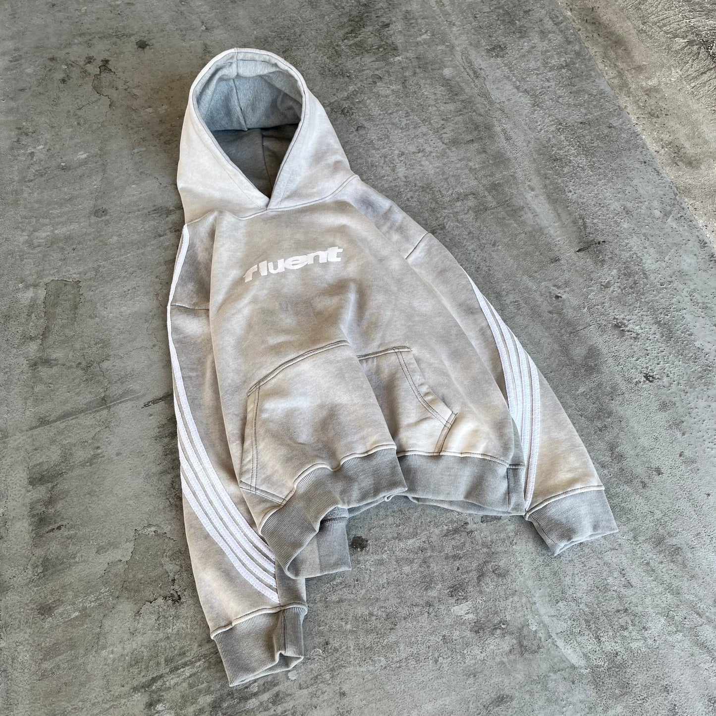 Grey Striped Hoodie