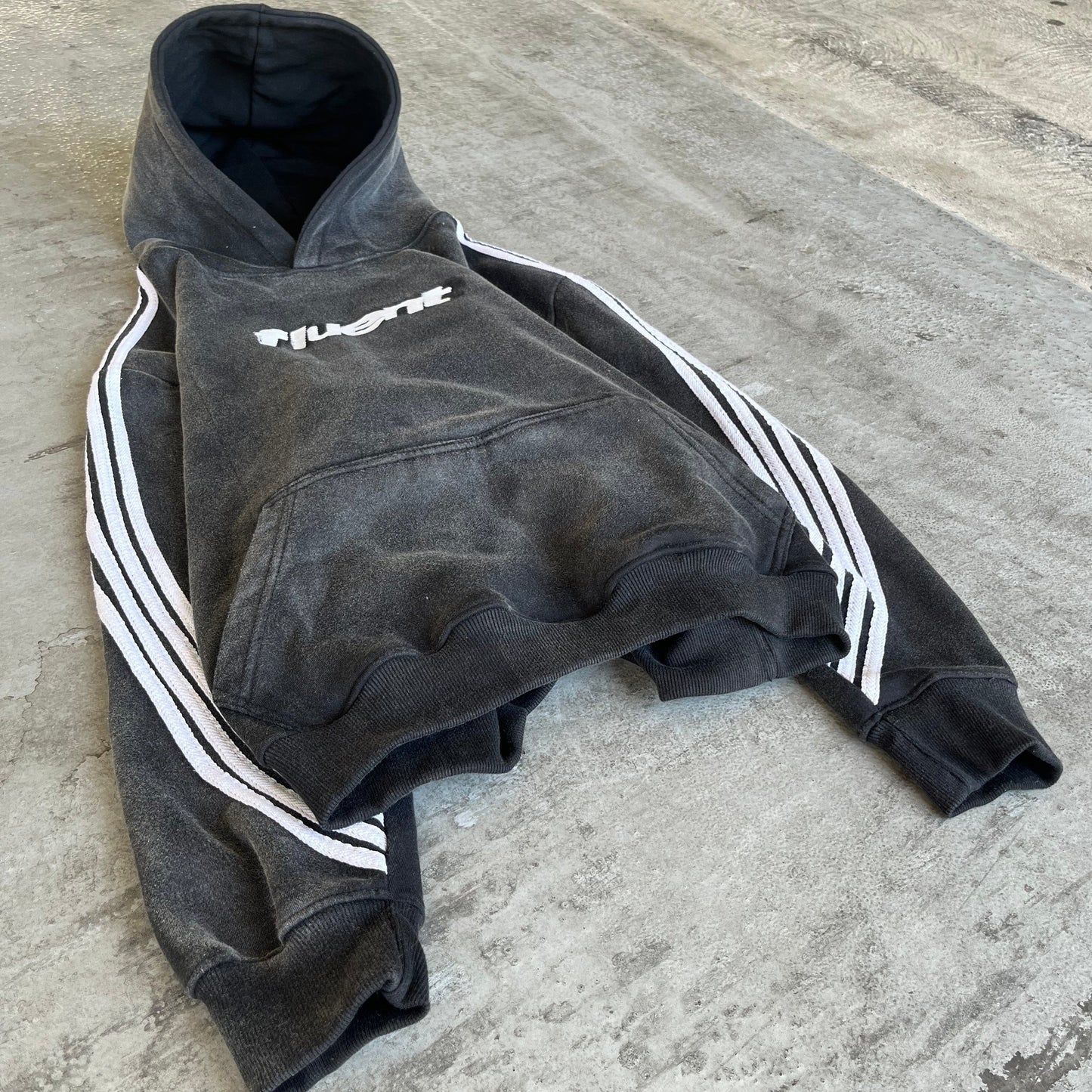 Black Striped Hoodie