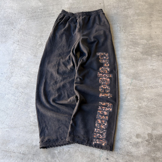 Leopard Sweatpants Black