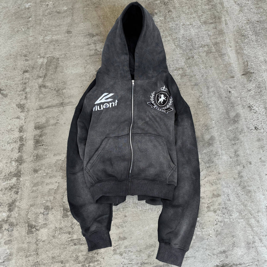 Crested Hoodie Black