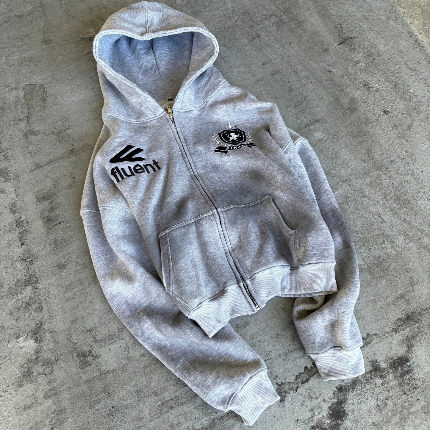 Crested Grey Hoodie