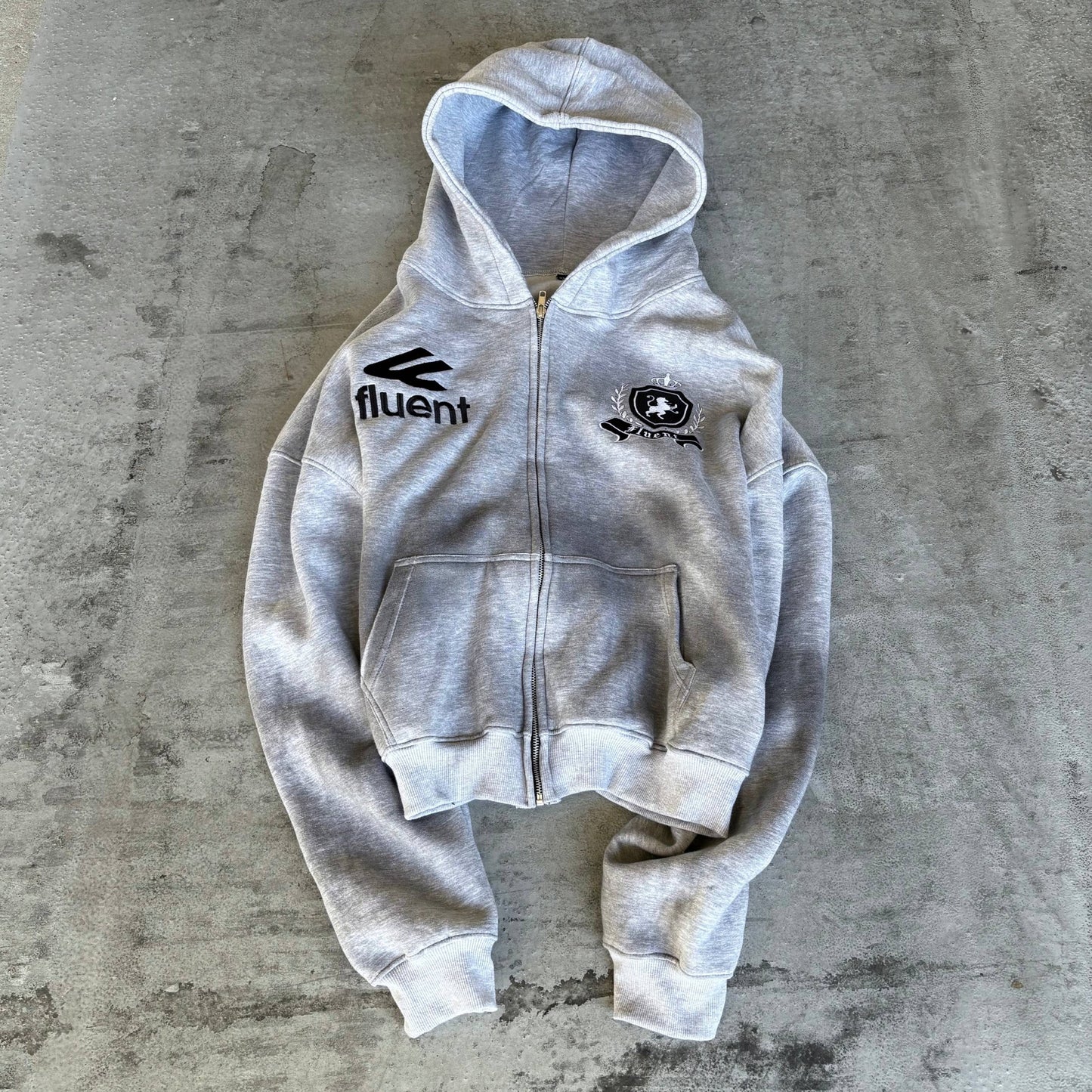 Crested Grey Hoodie