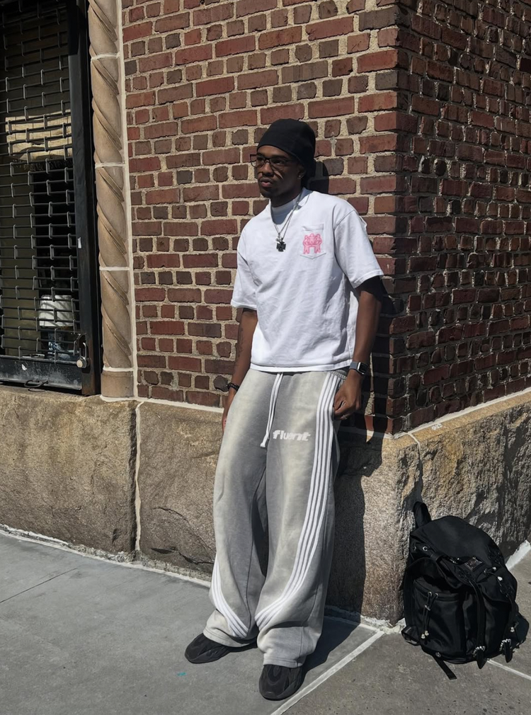 Grey Striped Sweatpants